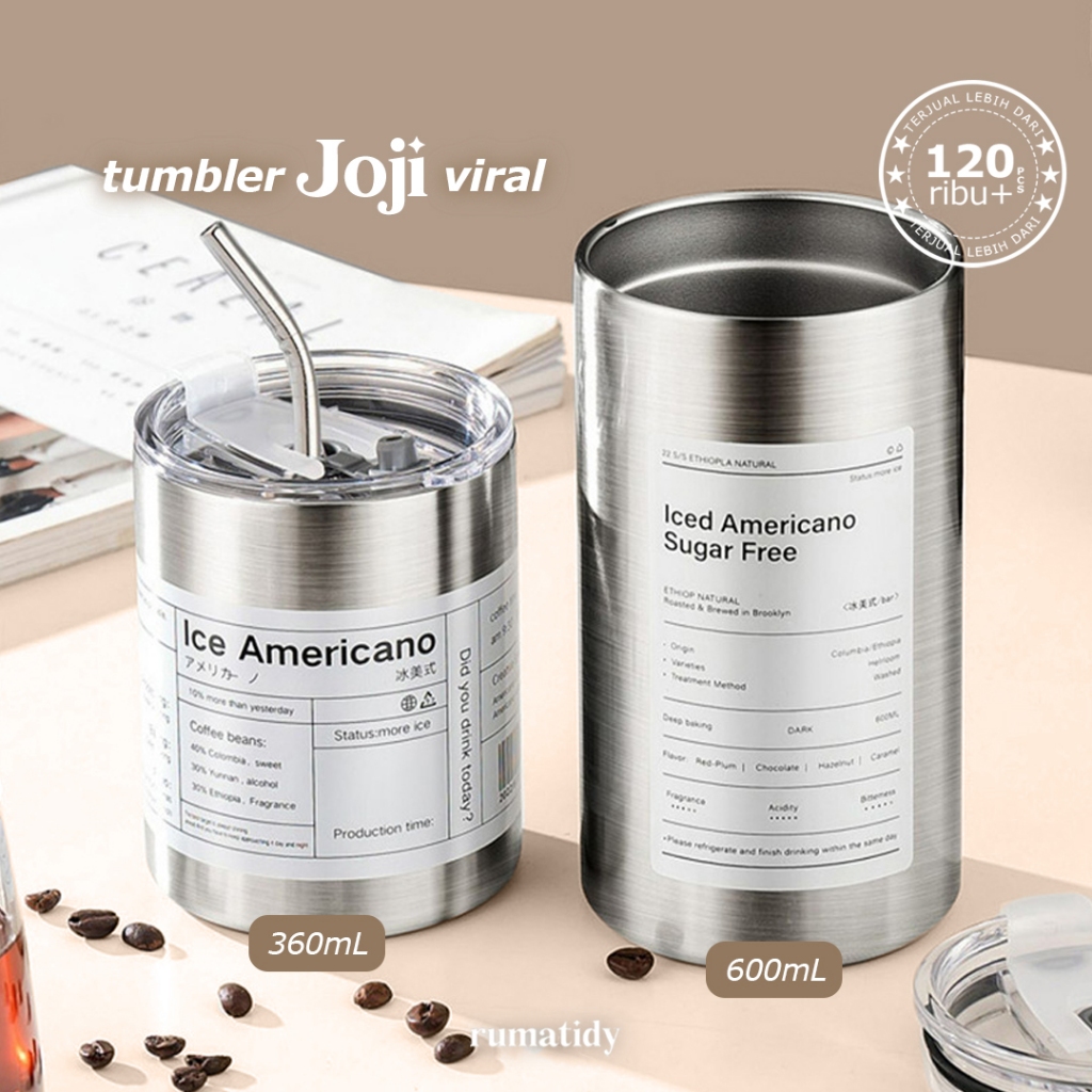 Tumbler Stainless Steel 360ml 600ml Botol Minum Kopi Teh Aesthetic