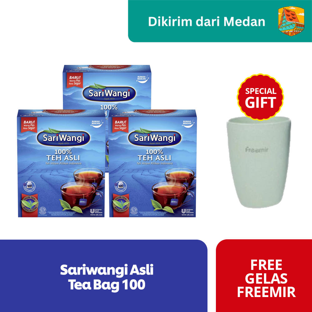 

Sariwangi Asli Tea Bag 100 Free Gelas Freemir (Kirim dari Medan)