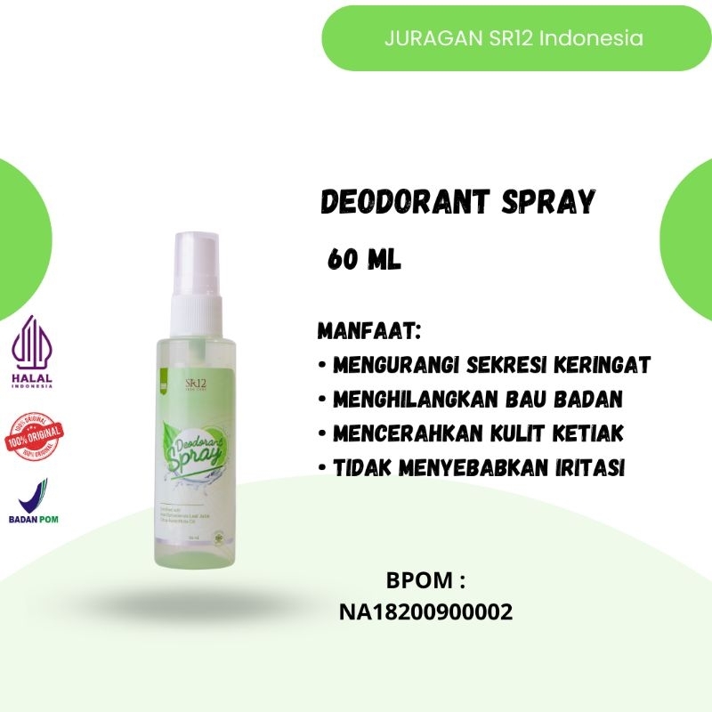 DEODORANT SR12 non alcohol menghilangkan bau badan mencerahkan dan menghaluskan kulit ketiak