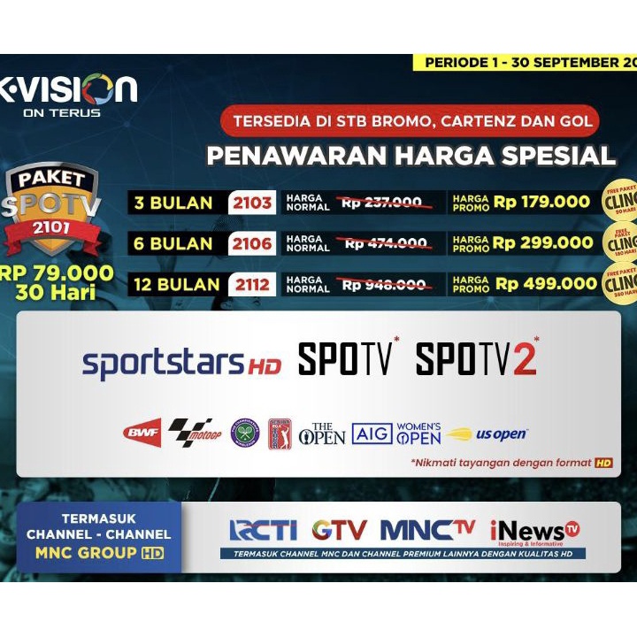 Paket SPOTV KVISION MotoGP Bton K vision 3 HR