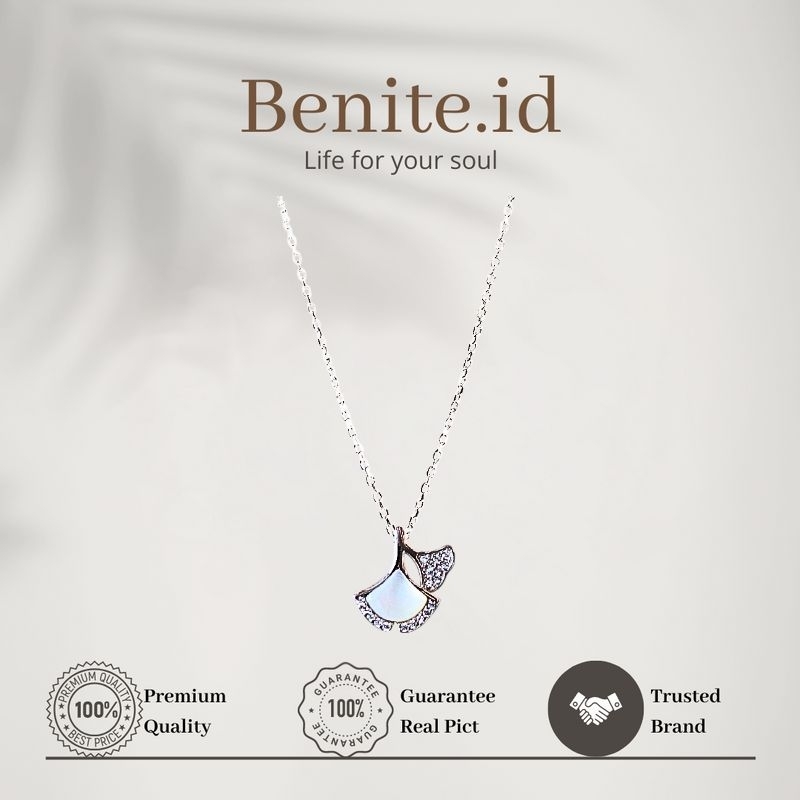 benite kalung wanita silver 925 luna kekinian adjustable pearl COD