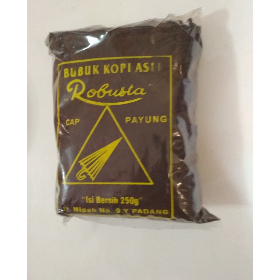 

Promo Irit Kopi Bubuk Robusta Cap Payung 25 gram Asli Padang