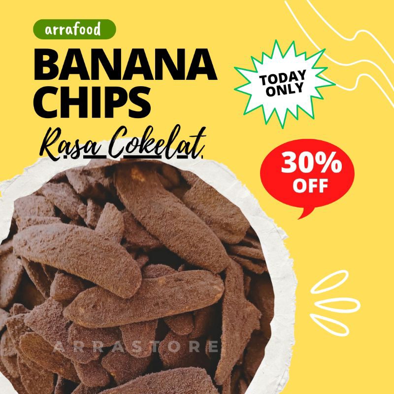 

[500G] Keripik Pisang Cokelat SUPER Kripik pisang Kepok Asli Lampung