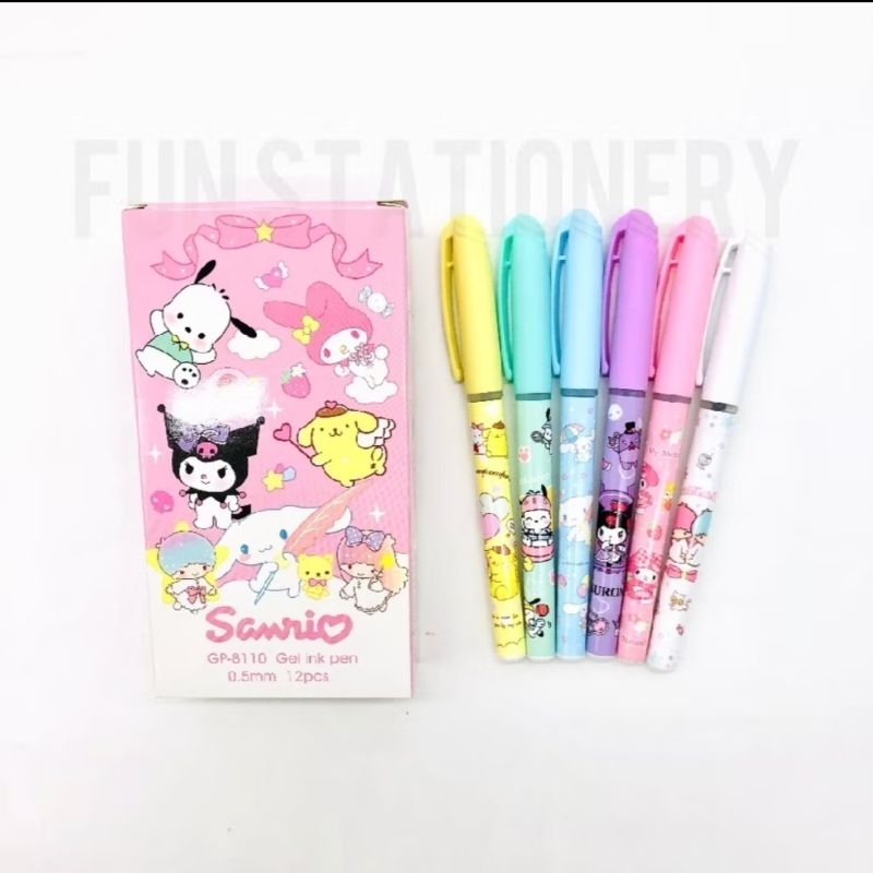 

1 pack isi 12 pulpen karak lucu dan kuromi sandrio