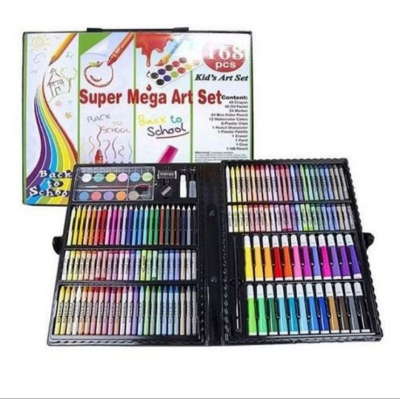 

(OryzOLS) 168 kids painting set+free kertas mewarnai 20 lembar