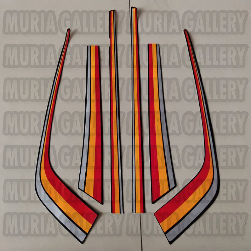 striping stiker lis polet body Honda gl max gl 1991 1992 hitam merah standar berkualitas