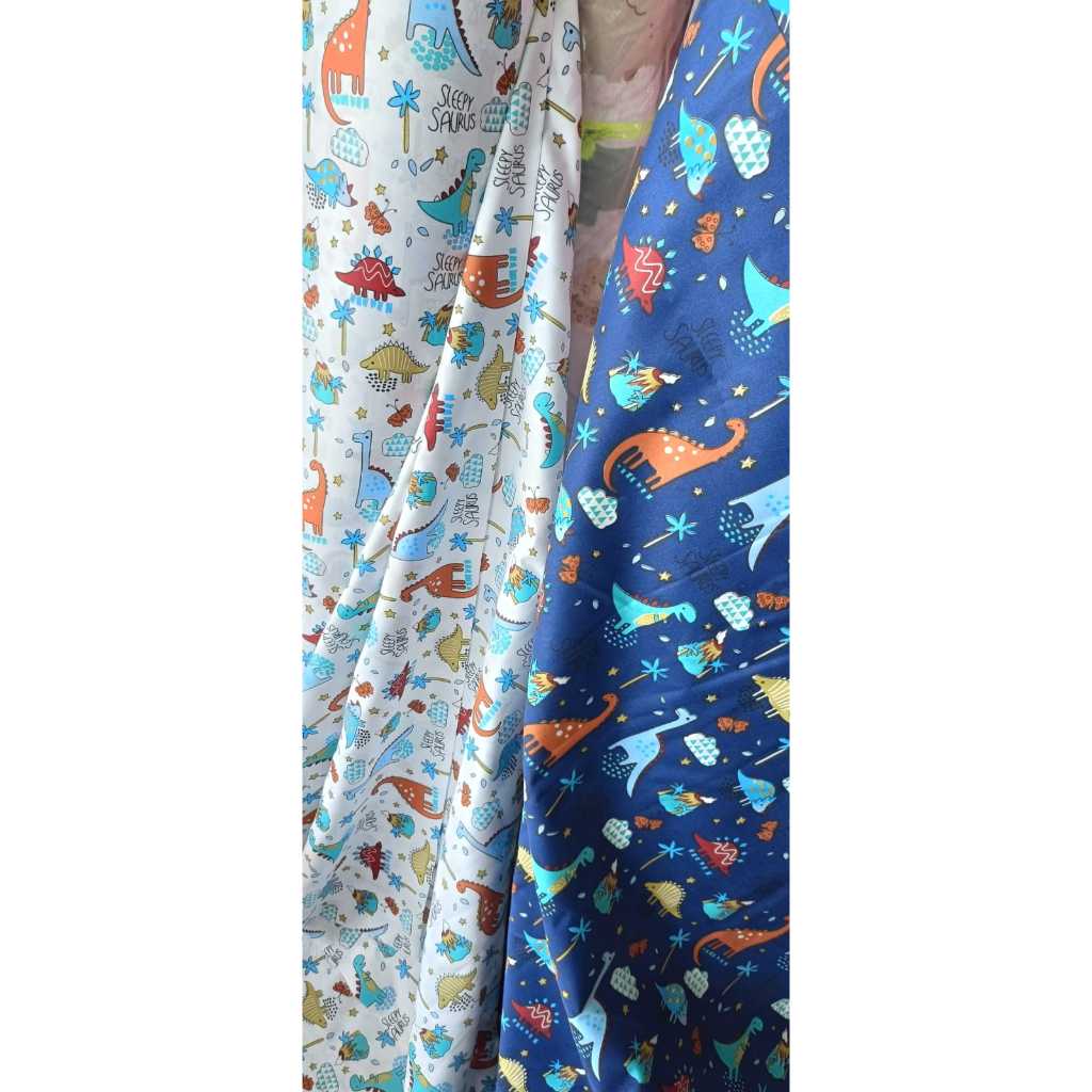 Bahan Kain Sprei Disperse Motif Dinosaurus Katun Microsilk Bahan Meteran Gorden,seprai