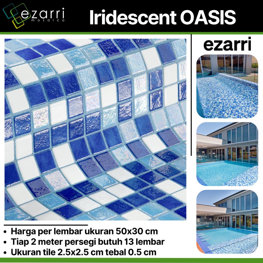 Keramik Mozaik Kolam Renang Mosaic Mosaik Ezarri Iris Oasis Spanyol