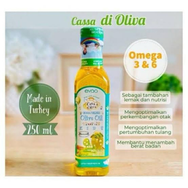 

EVOO CASA DI OLIVA EXTRA VIRGIN OLIVE OIL ,minyak zaitun untuk MPASI.250ml