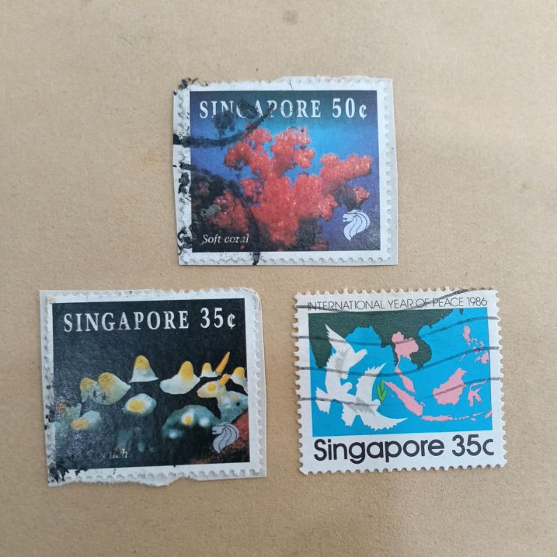 

perangko bekas Singapura 3pcs