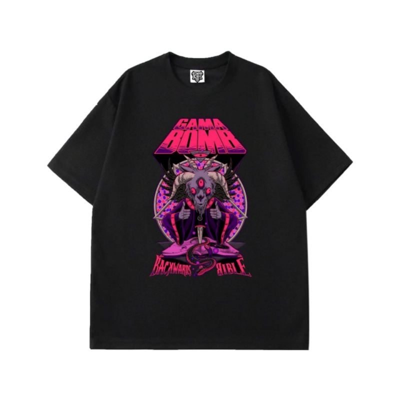 LYCUS CLOTHING Tshirt GAMA BOMB Vintage lengan pendek Hitam Kaos distro Unisex Combed Digital Bandun