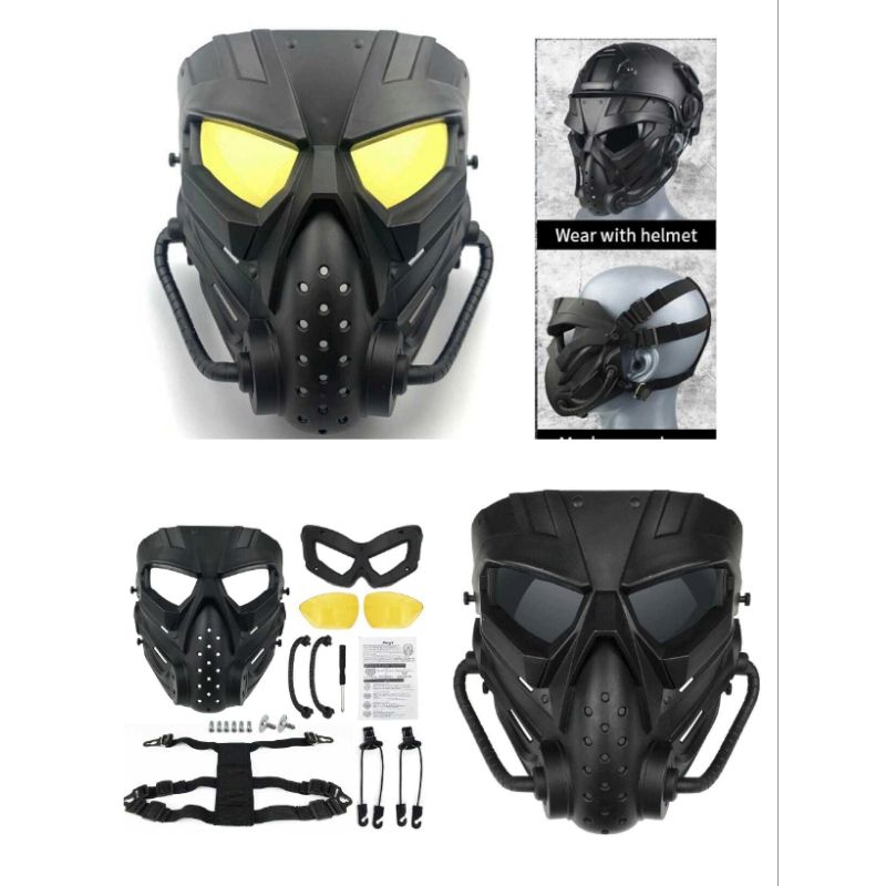 ✅PREMIUM QUALITY - Masker Mask motor retro goggle google mask - topeng helm penutup wajah kaca helm 