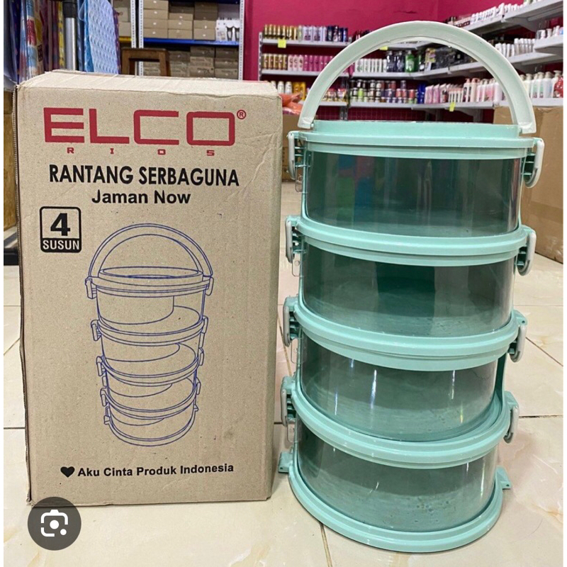 Tudung ELCO Rantang 4 susun/ Rak Lauk ELCO