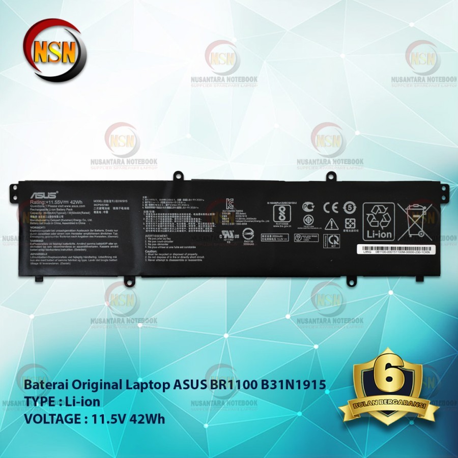 Baterai Laptop AS BR1100 B1400 B1500 C31N1915 B31N1915 Original