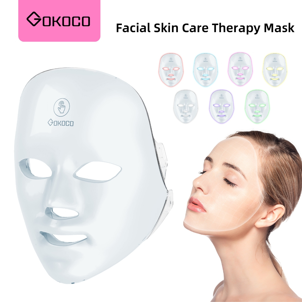 GOKOCO Masker LED PDT Light 7 Warna Led Mask Photon Therapy Alat Perawatan Wajah Penggunaan Pengisia