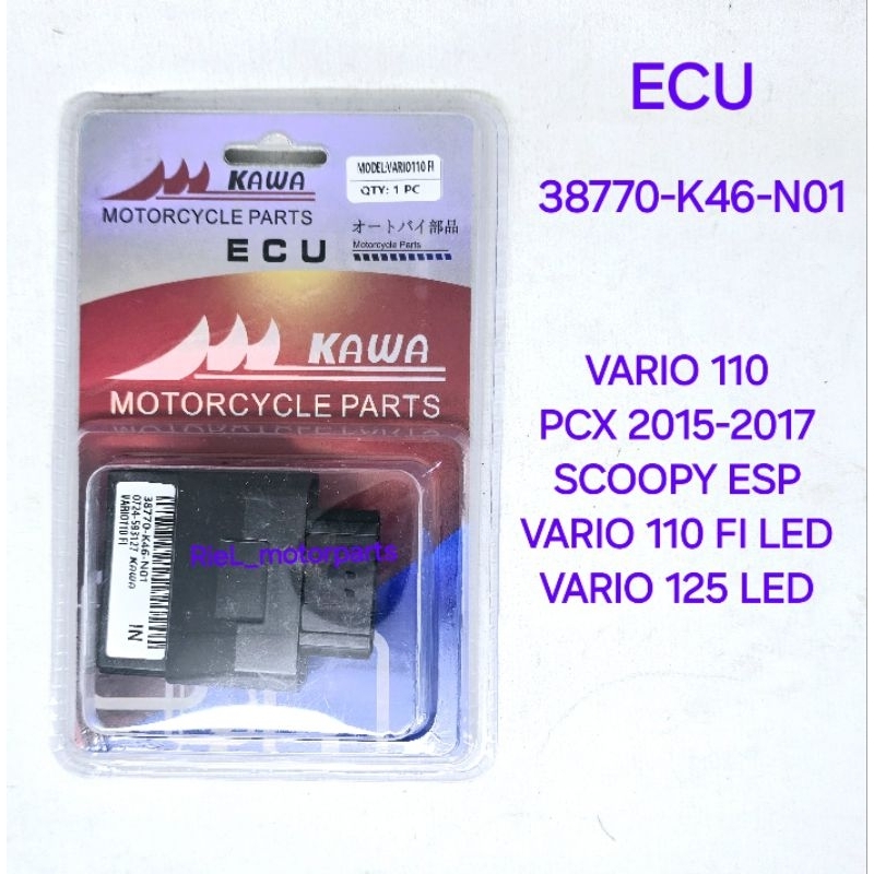ECU (KW) VARIO 110 / PCX 2015 - 2017 / SCOOPY ESP / VARIO 110 FI LED / VARIO 125 LED K46 cdi ecm KAW