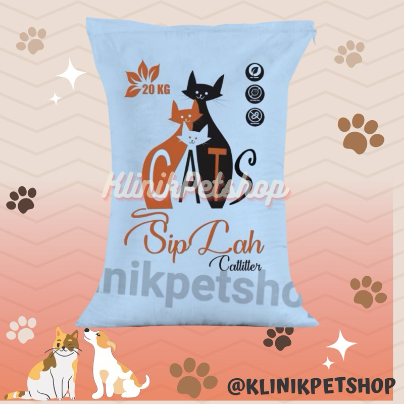 New SIPLAH PASIR KUCING 20 KG GUMPAL / 25 LITER PASIR GUMPAL WANGI