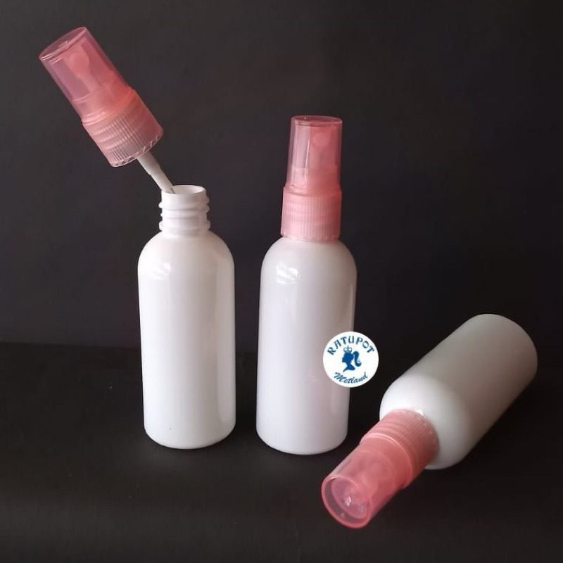 botol spray parfum toner 60ml boston putih spray pink