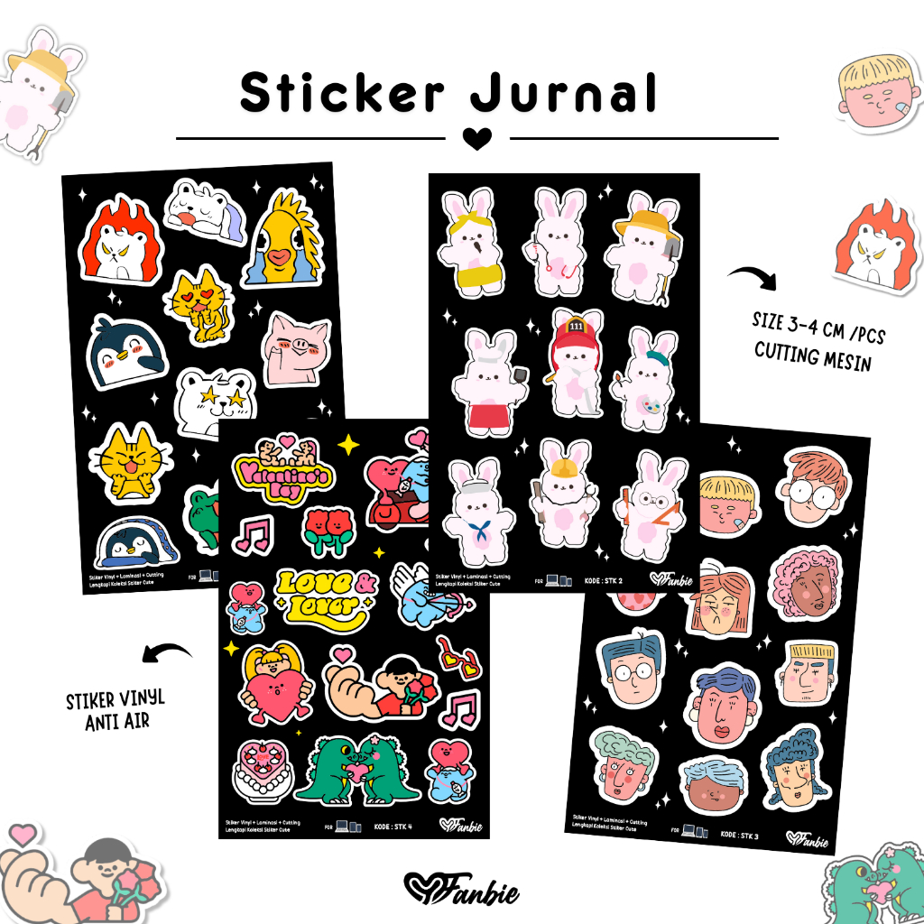 Sticker journal | stiker aesthetic | stiker deco | stiker vinyl waterproof | stiker lucu