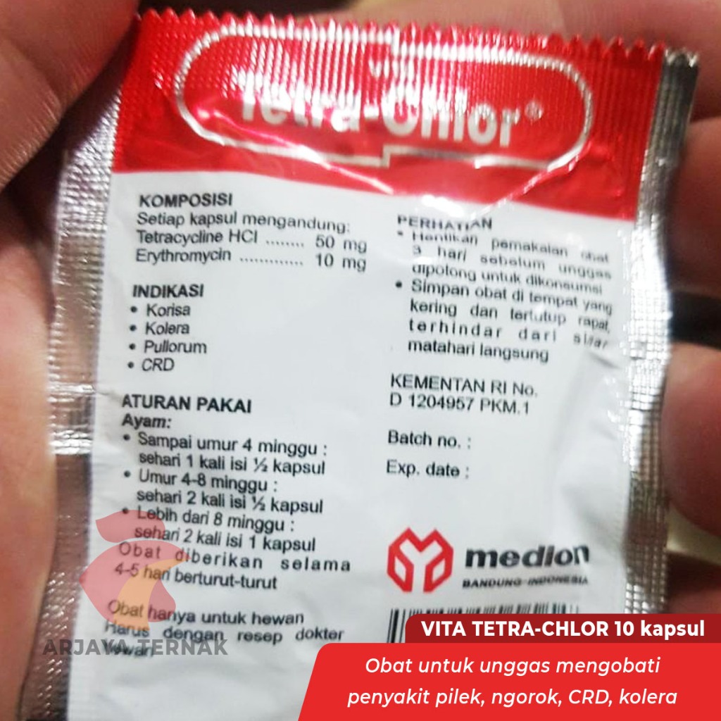 Tetra Chlor 10 kapsul obat pilek ngorok mencret untuk ayam