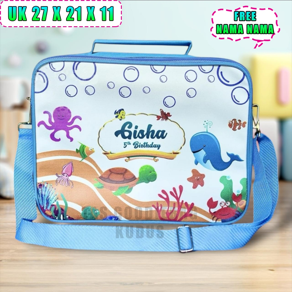 

AA Tas Ultah Anak Custom Nama dan Foto Tas Ulang Tahun Kado Bingkisan Snack Model Ocean Tali Lepas