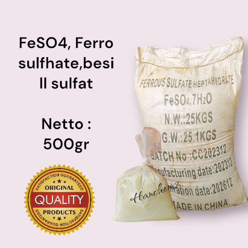 FeSO4 powder, Ferro sulfhate powder, Fero sulfat,Besi ll sulfat @500gr