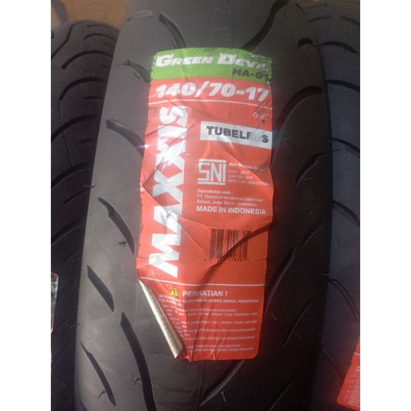 Ban Motor ukuran 140/70-17 TL Maxxis Green Devil