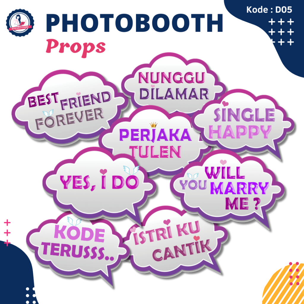 Photobooth props / Property photobooth / Tulisan untuk foto photo booth pernikahan