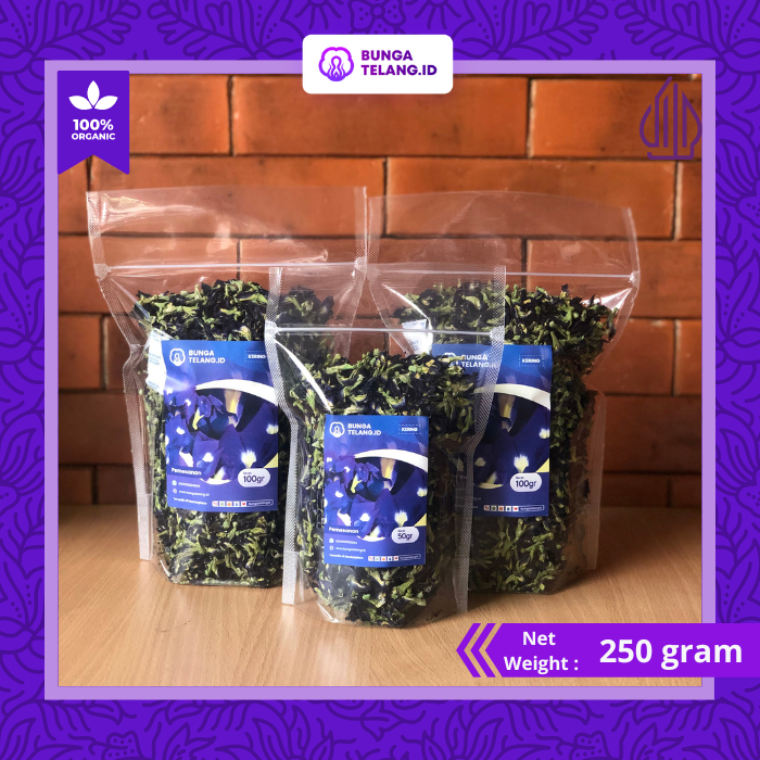 

Kembang Telang Kering Original 250 gram - Organik 100% by Bunga Telang ID