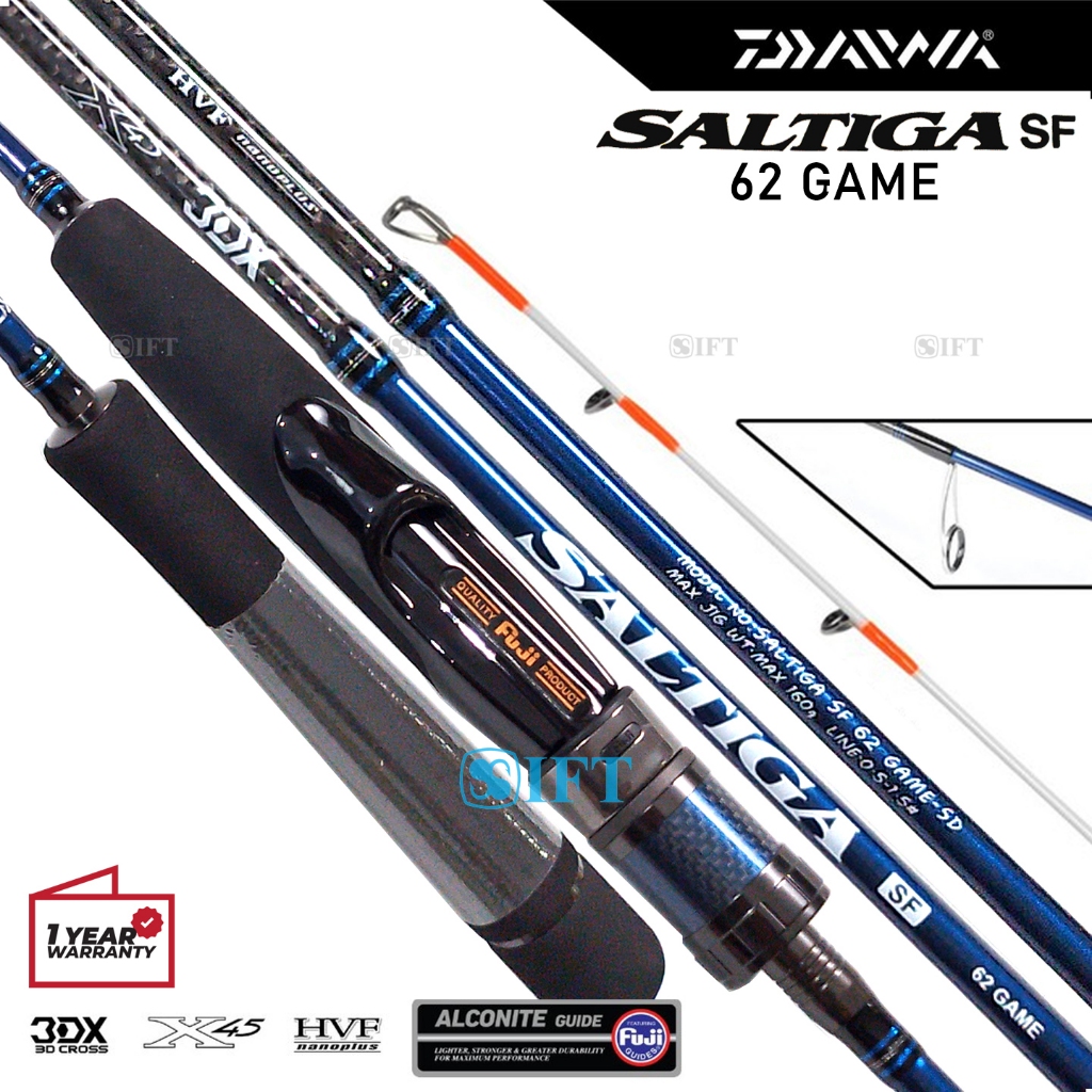 Joran Jigging DAIWA SALTIGA SF 62 GAME | One piece | Fuji Guides + Seat | Laut IFT