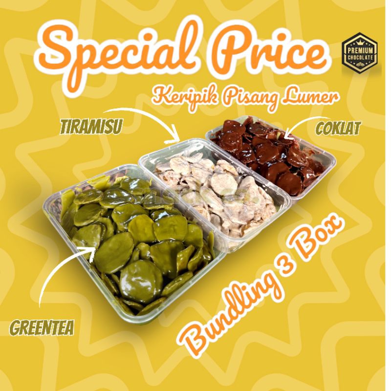 

KERIPIK PISANG COKELAT LUMER BUNDLING 3 BOX 450 GRAM ENAK PAKAI COKELAT PREMIUM