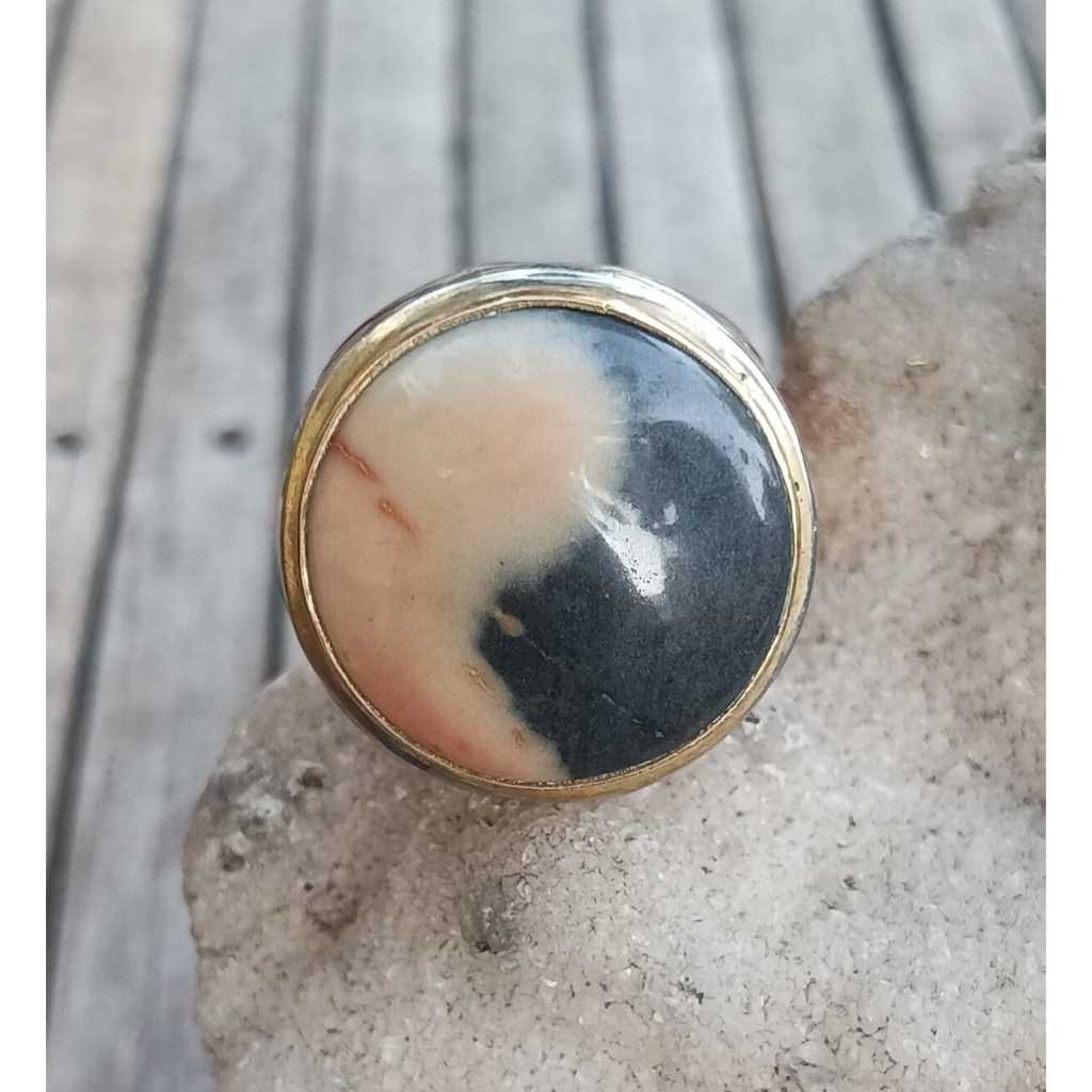 Natural Jesper Ying Yang Unik Ring Koin HM Ukir HOBO