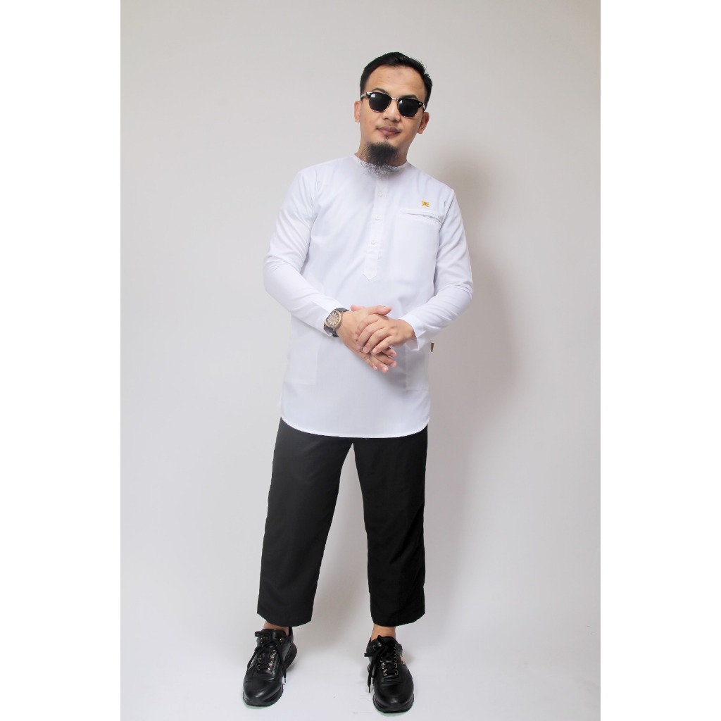 Kurta Putih Polos Oblong Al Amwa | Kurta Al Amwa | Kurta Koko | Baju Kurta | Koko Kurta