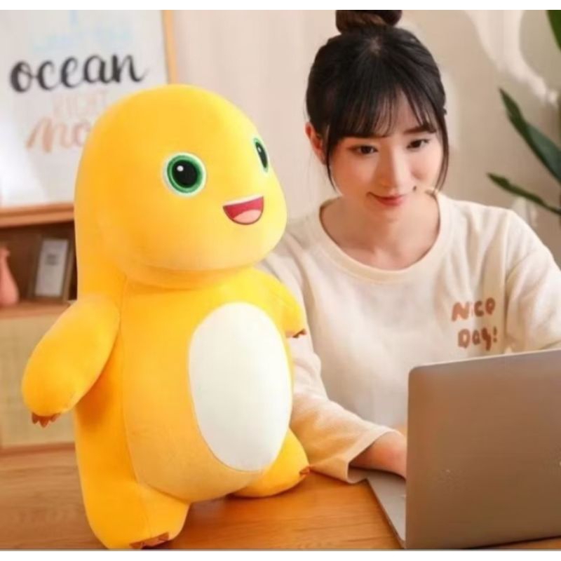 Boneka Dino Naloong Super Lembut Naloong Kuning Ukuran -+35cm Berlabel SNI