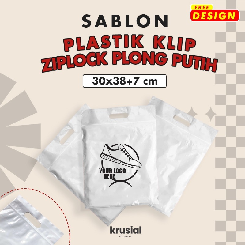 

Plastik Klip Ziplock Pond Putih Susu 30X38+7cm | Custom Sablon Logo (Free Design)
