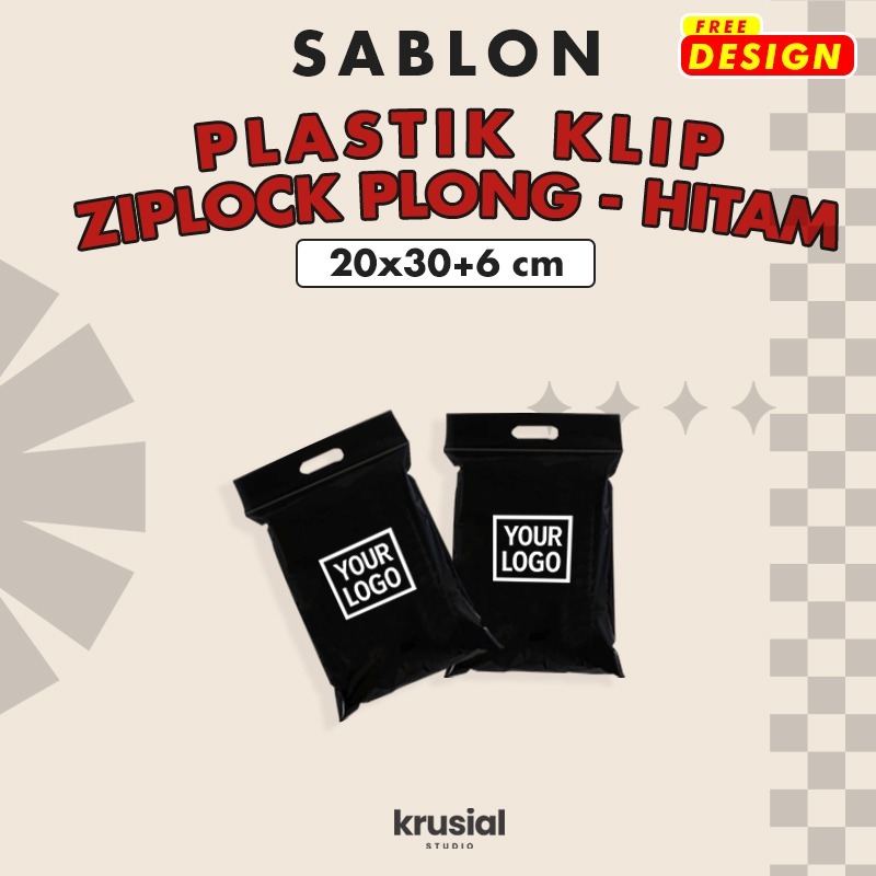 

Plastik Klip Ziplock Pond Hitam 20X30+6cm | Custom Sablon Logo (Free Design)