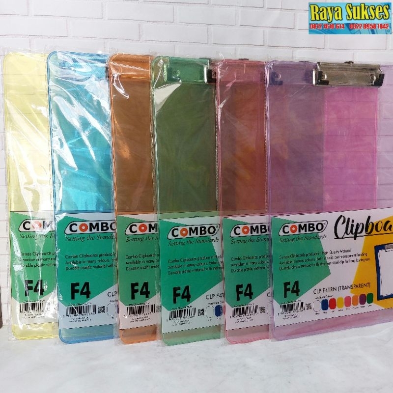 

Papan Ujian Combo F4/ Clip Board Plastik Transparan Combo