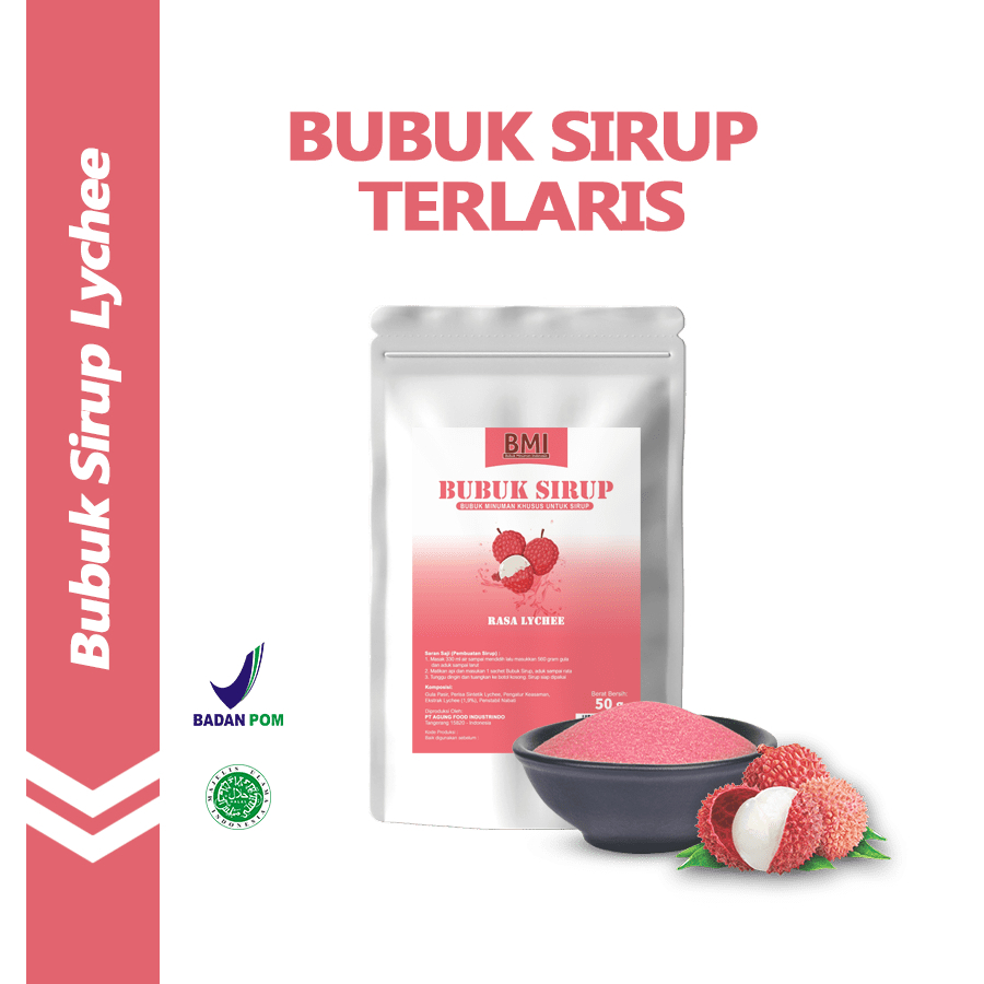 

Bubuk Sirup Premium Powder Rasa Lychee / Leci 50 Gr Syrup Powder Aneka Rasa Serbuk Minuman Sirup Powder Drink 50 Gr