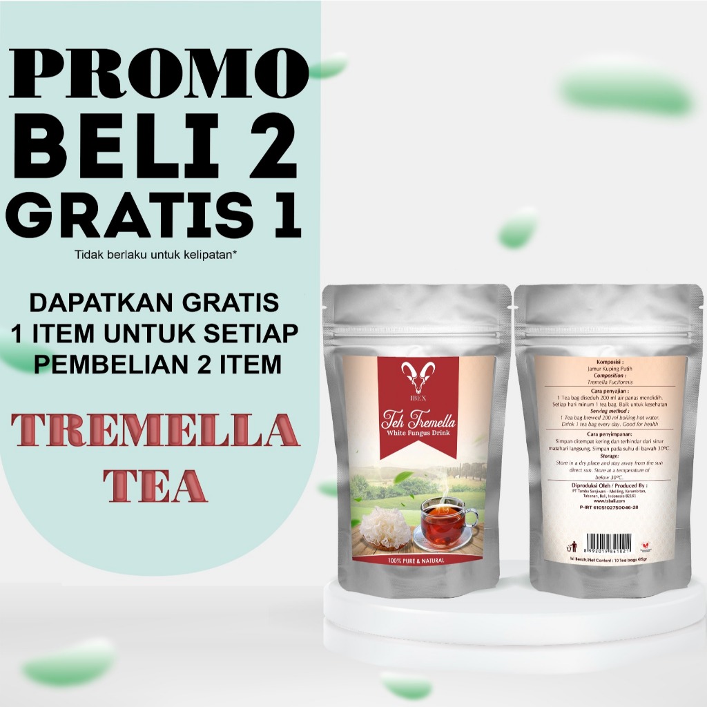 

BUY 2 GET 1 FREE! IBEX Teh Tremella | White Fungus Drink | Pemutih Kulit | Pencerah Kulit Alami 5gr x 10 Tea Bags