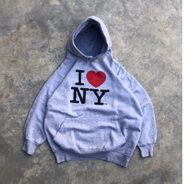 Hoodie I Love NY Grey