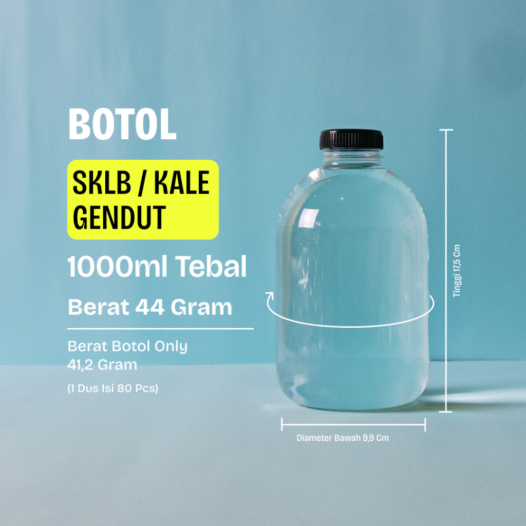 botol plastik SKLB 1 Liter botol kale gendut 1000ml