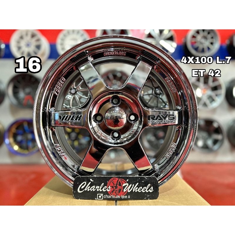 VELG TE37 VOLK RAYS RING 16 BLACKCHROME