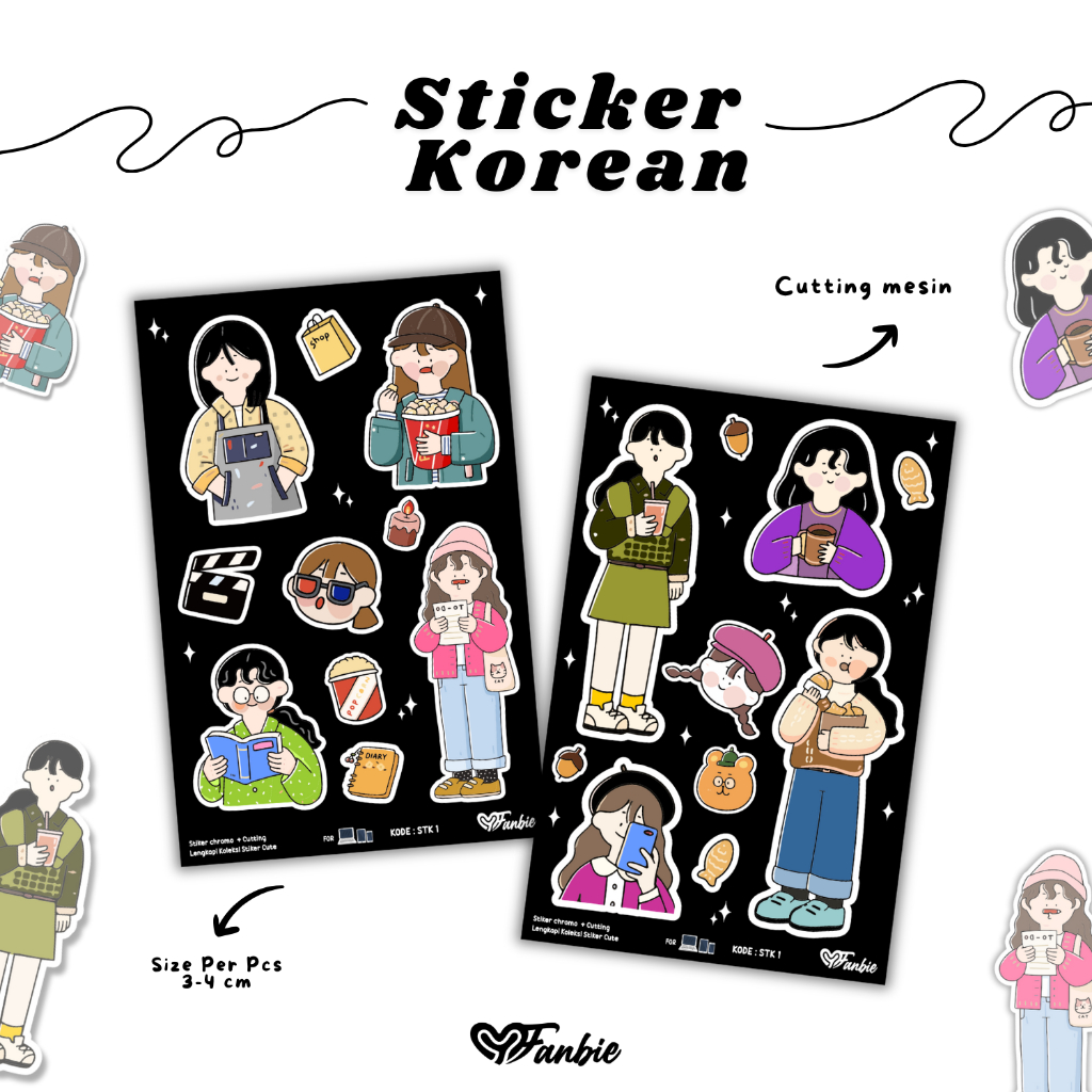 

Sticker korea | stiker cartoon | stiker wanita | stiker lucu waterproof | stiker vinyl