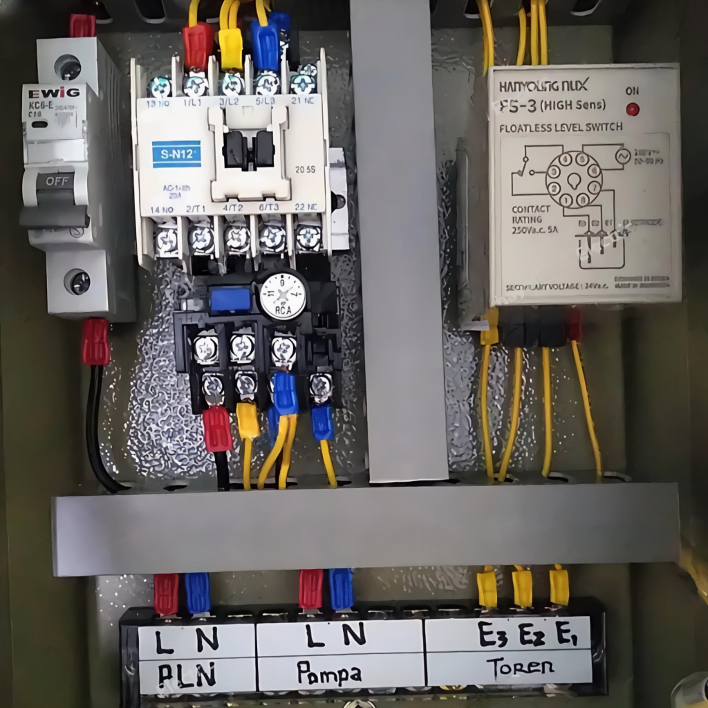 Panel pompa submersible 1phase 0,75kw 1hp/pk