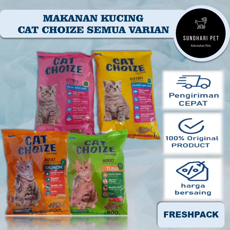 MAKANAN KUCING | Cat Choize Food Adult & Kitten | CAT CHOIZE TUNA ,SALMON,KITTEN SALMON KITTEN TUNA 