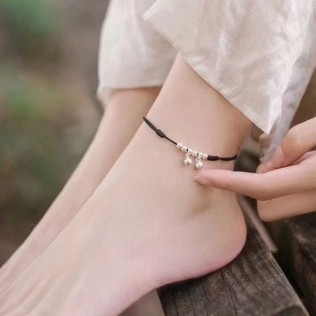 KODE F84G Gelang Tali Nilon Kepang Kerincingan Bola titanium