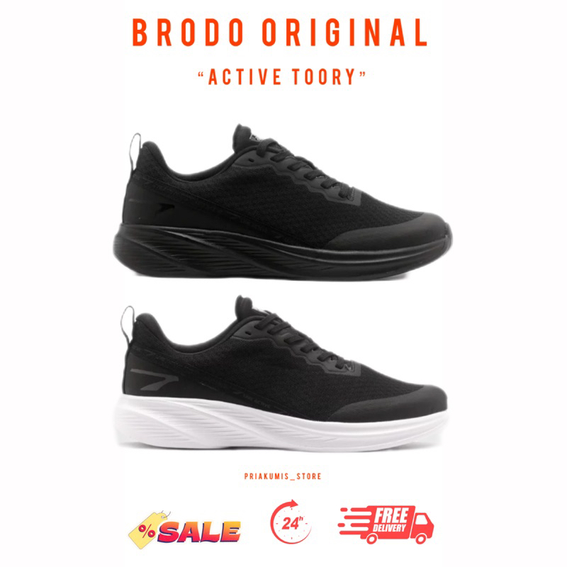 Brodo Official Active Toory - Sepatu Brodo | Sepatu Sneakers | Sepatu Hitam | Sepatu Olahraga