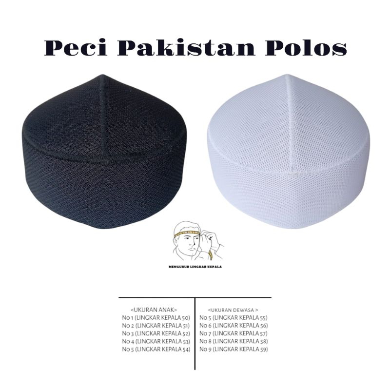 KOPIYAH PECI PAKISTAN POLOS PECI TERBARU PECI HITAM PUTIH
