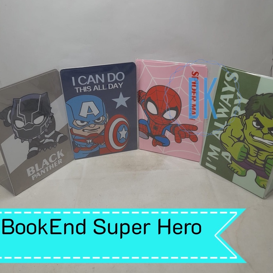 

FG2 Pembatas Buku Besi Bookend Holder Book Stand Hero