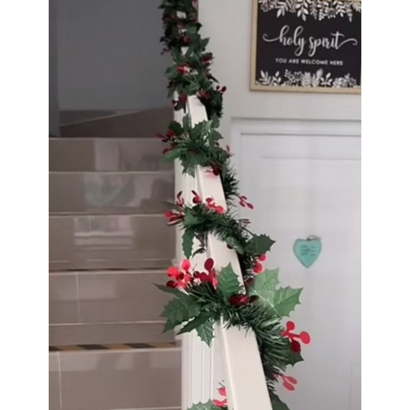 Slinger Natal Dekorasi Hiasan Rumbai Natal Aksesoris Natal Tebal 9cm panjang -+2mtr